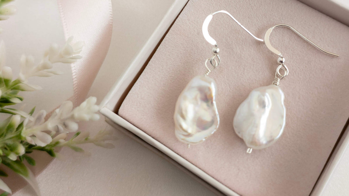 petal pearl drop earrings
