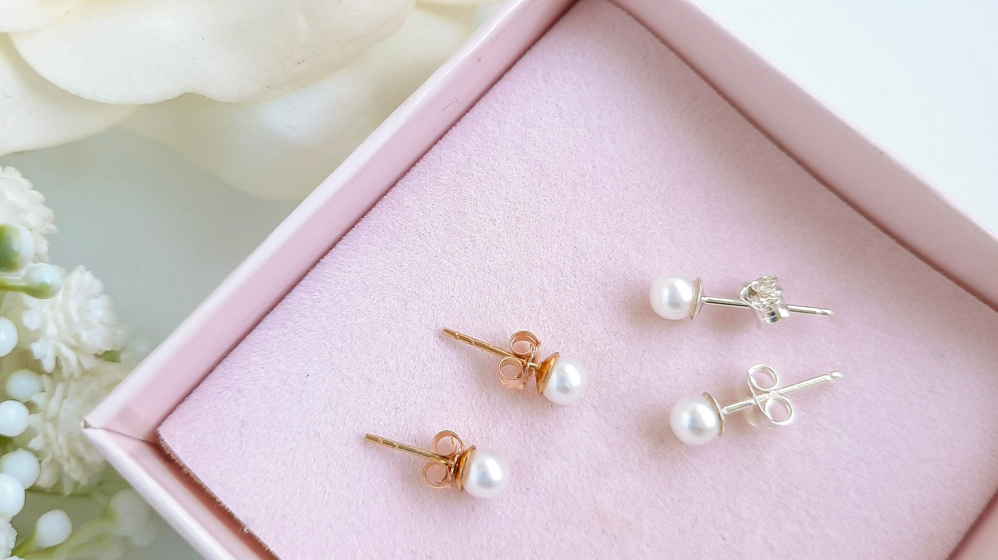 pearl stud earrings