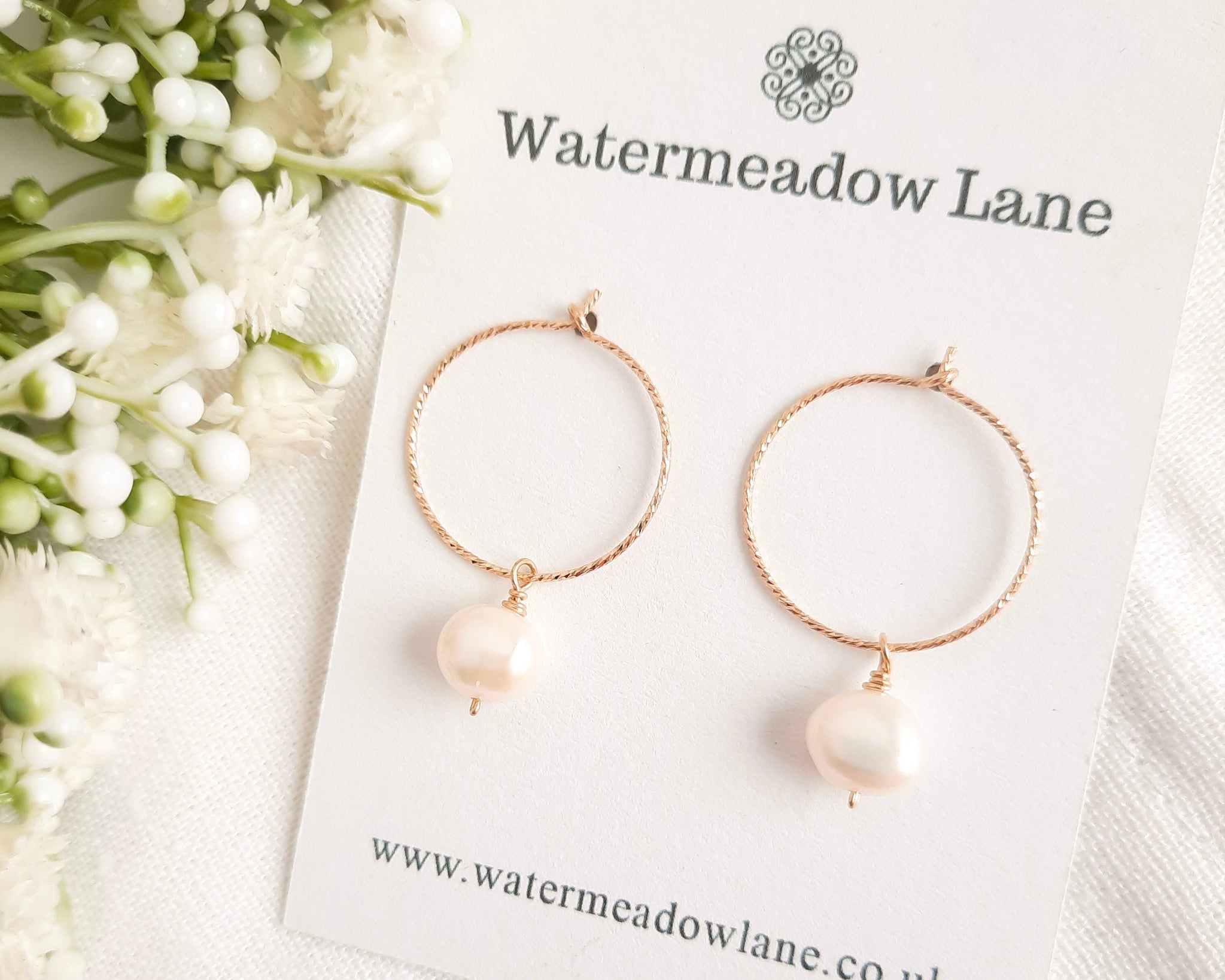 hoop earrings with pearl