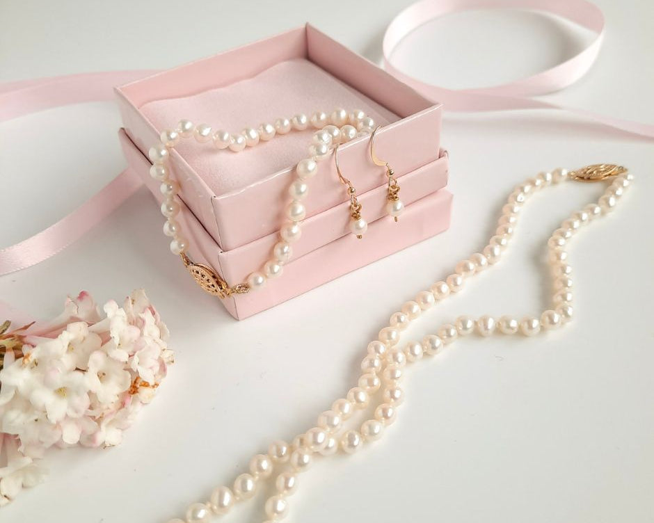 wedding day pearl jewellery set