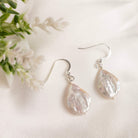 Flat Teardrop Pearl earrings