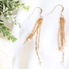 Gold chain earrings with pearls