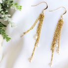 Gold chain earrings with pearls