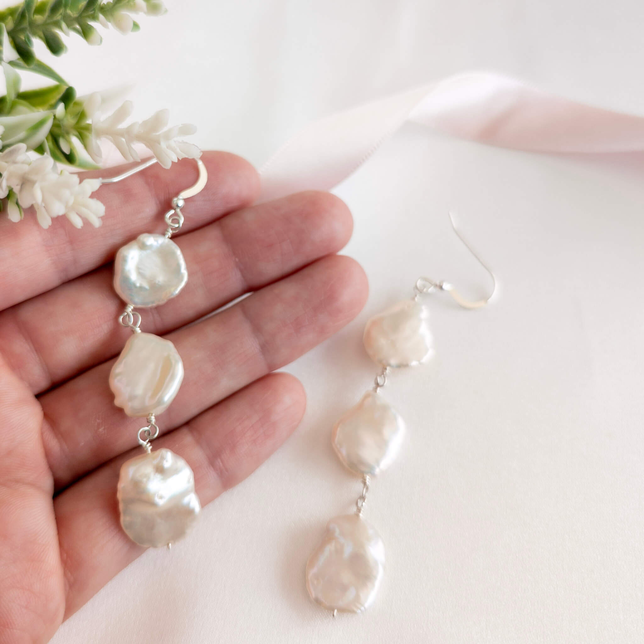 Petal Pearl Statement Earrings
