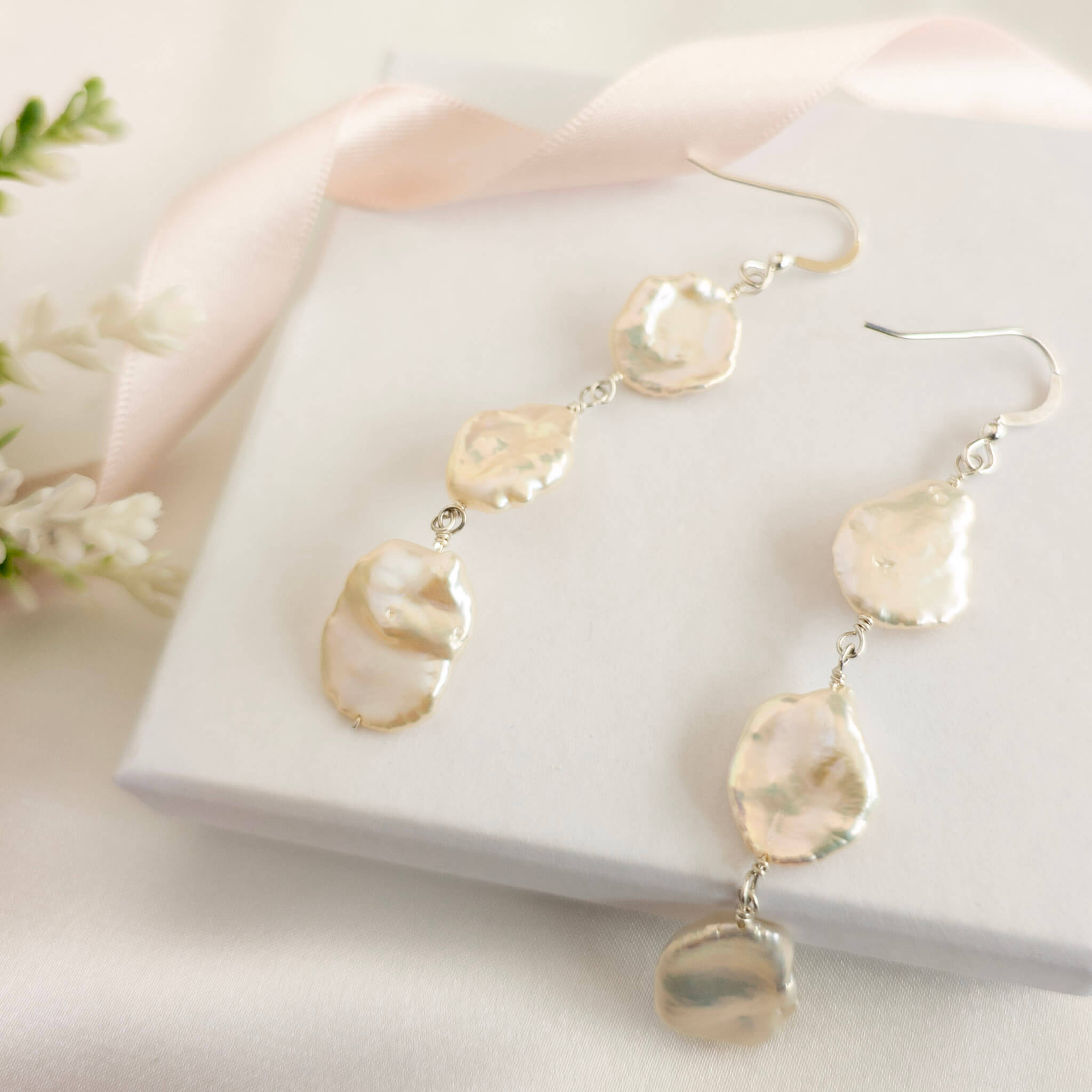 Petal Pearl Statement Earrings
