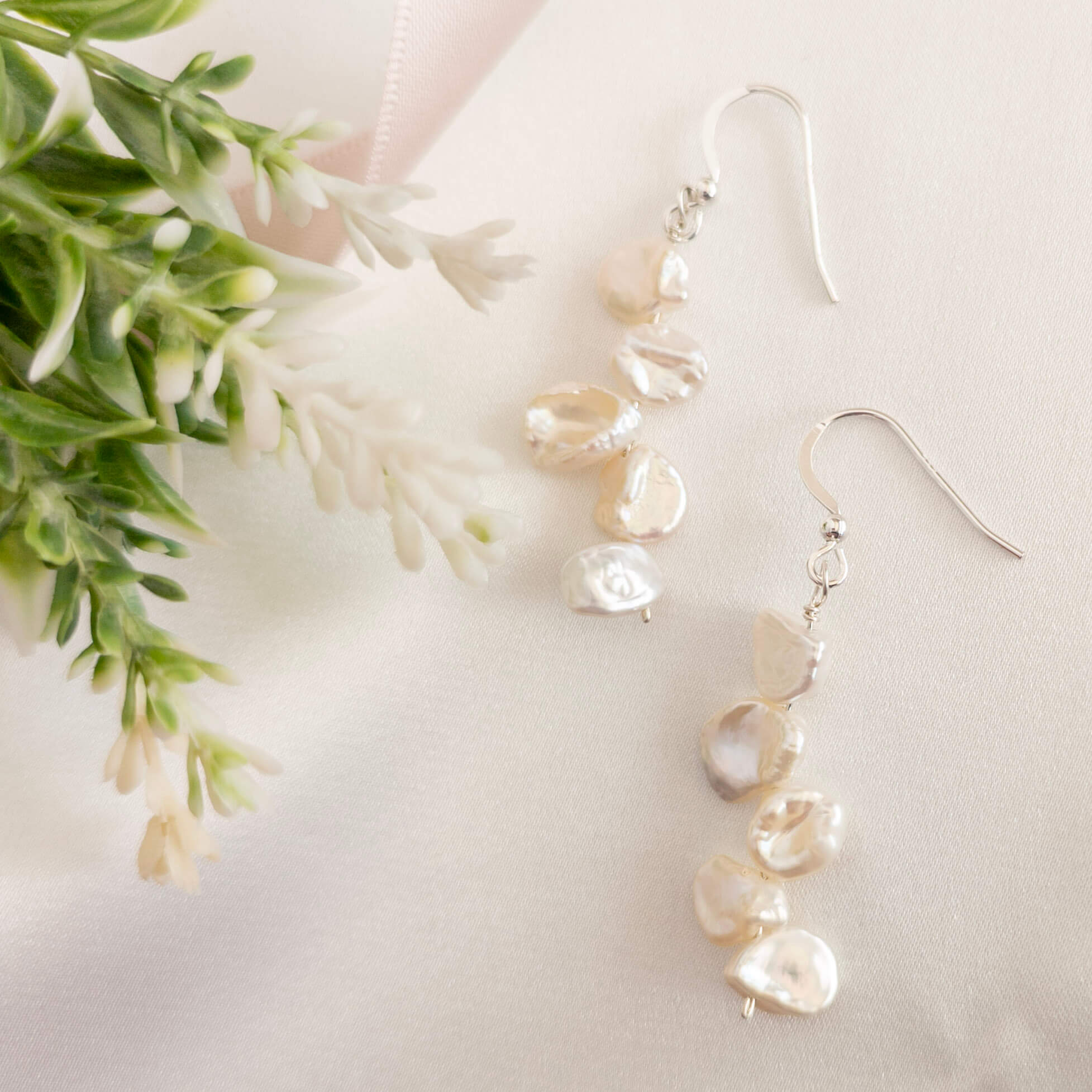 Petal Pearl drop Earrings