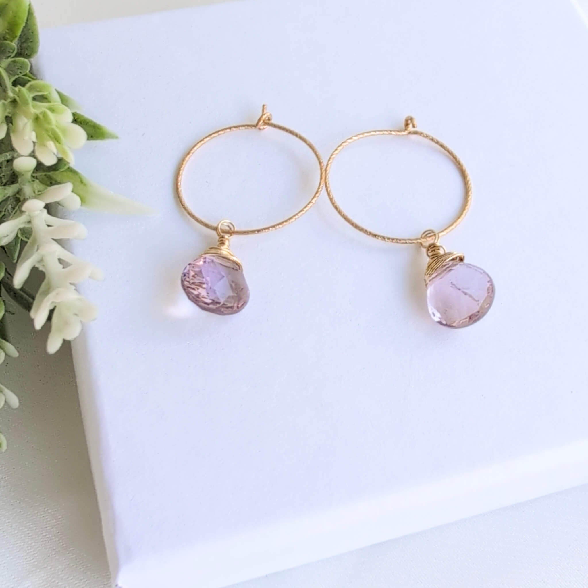Pink amethyst earrings