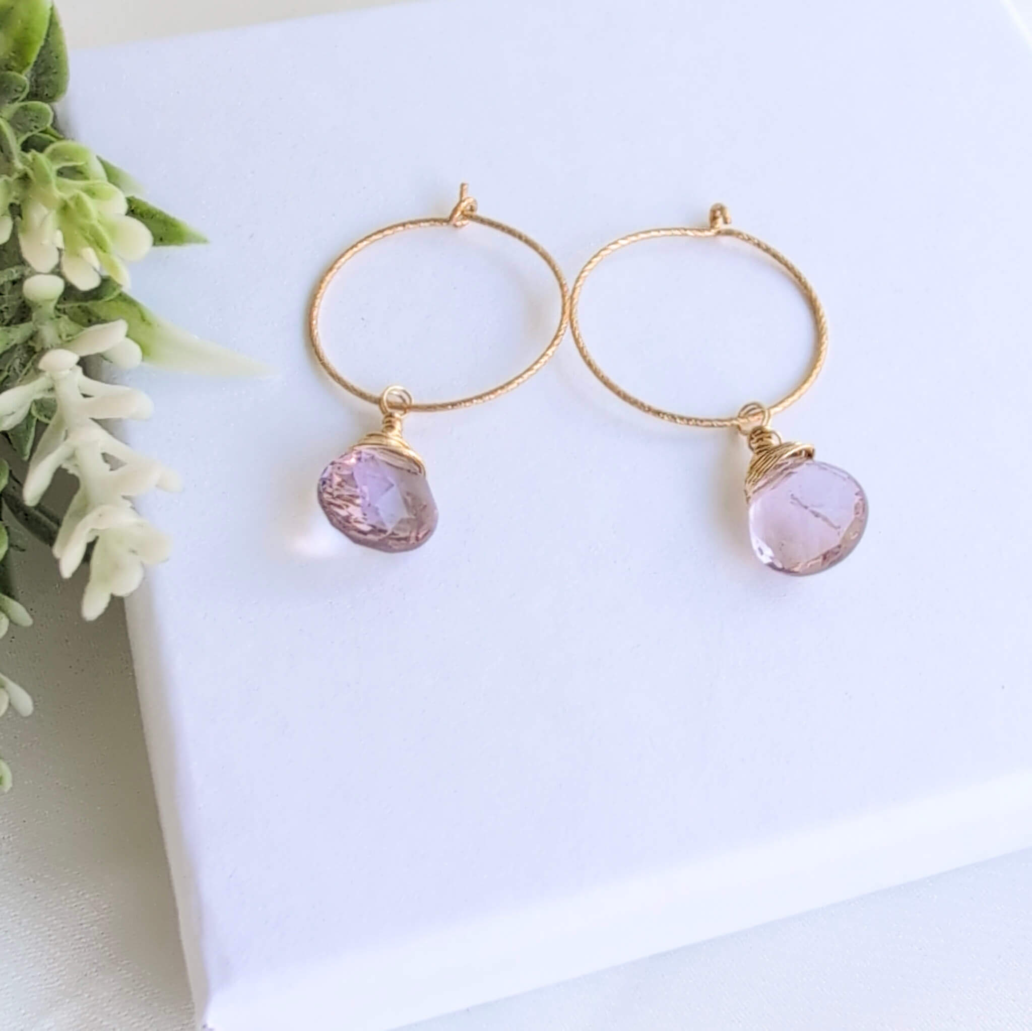 Pink amethyst earrings