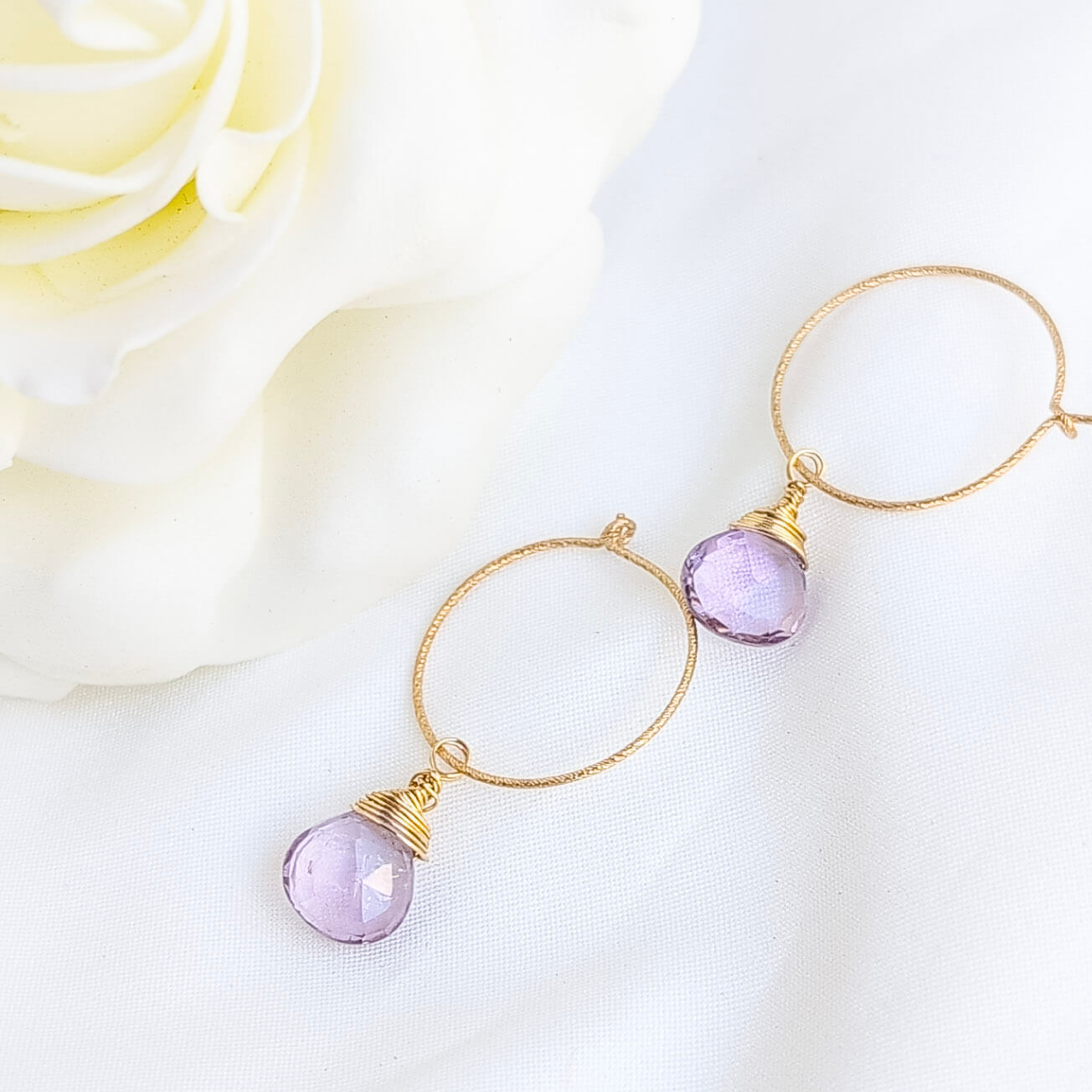 Pink amethyst earrings