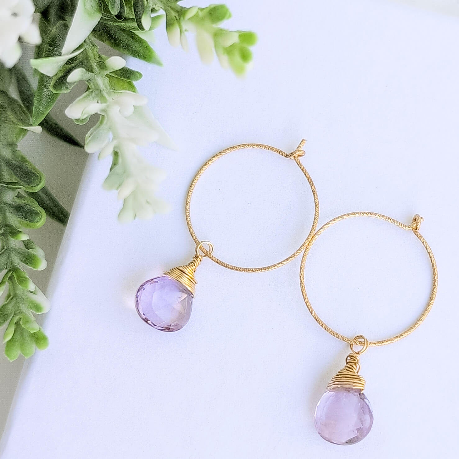 Pink amethyst earrings