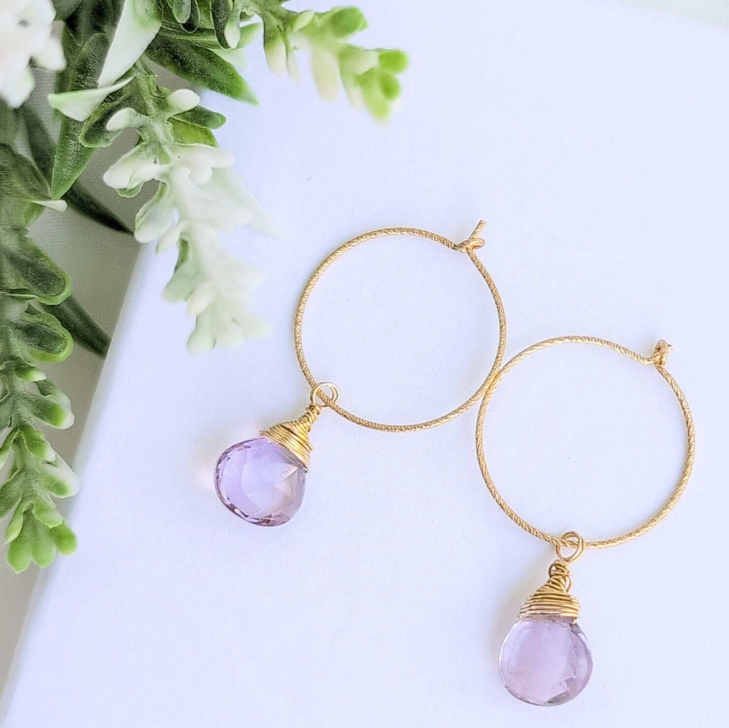 Pink amethyst earrings