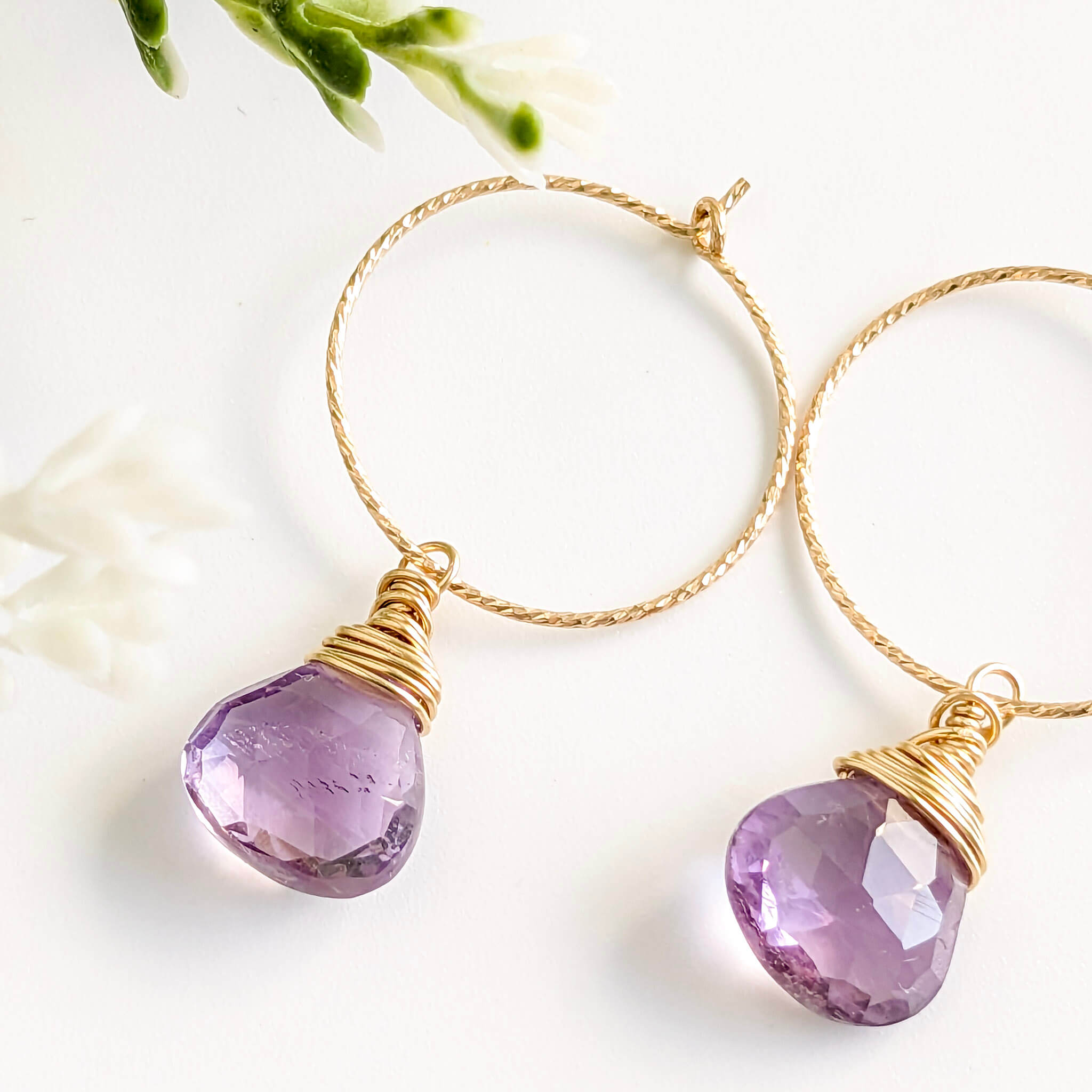 Pink amethyst earrings