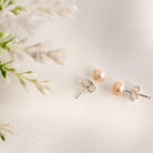 Pink Pearl Studs Earrings