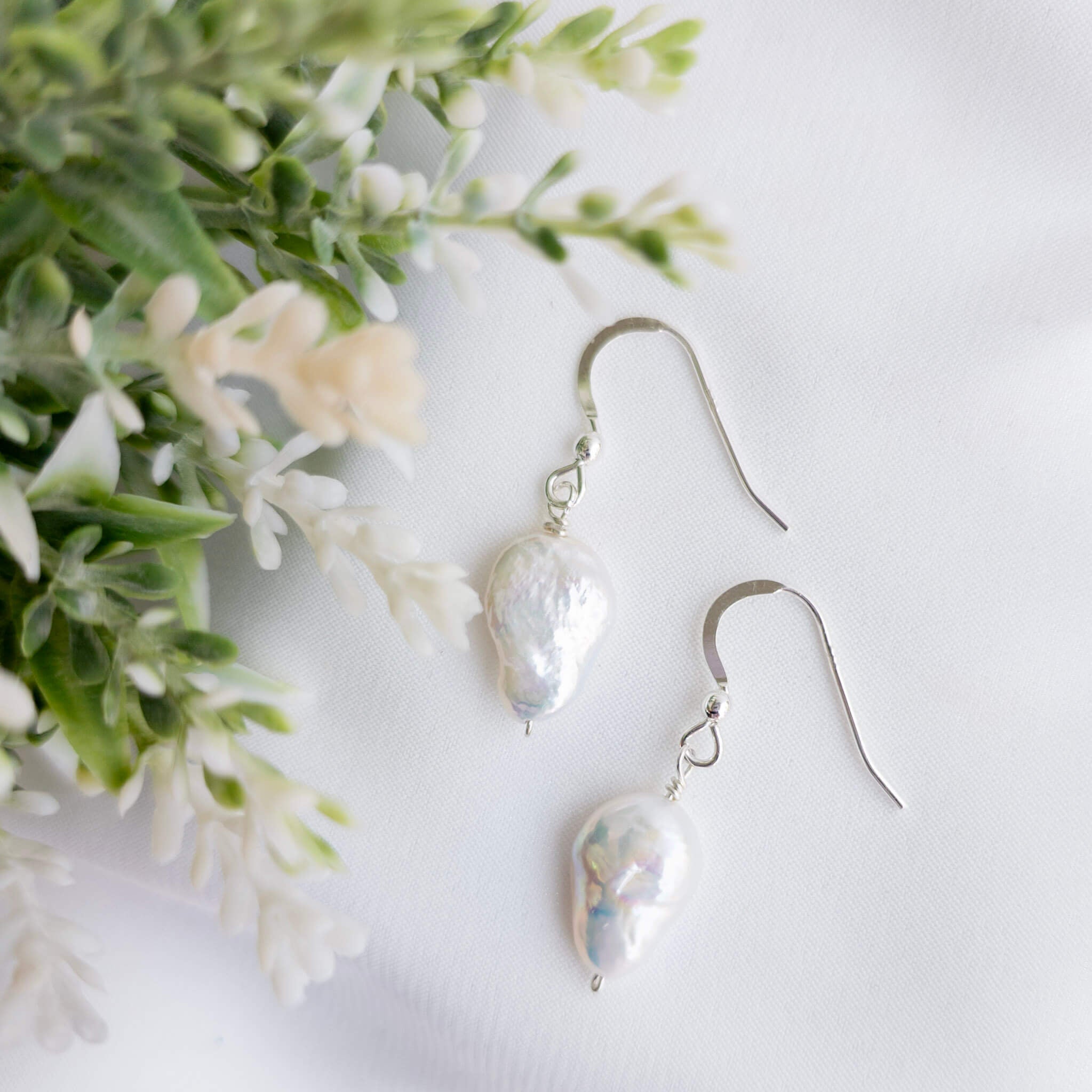 Baroque Coin Pearl Earrings