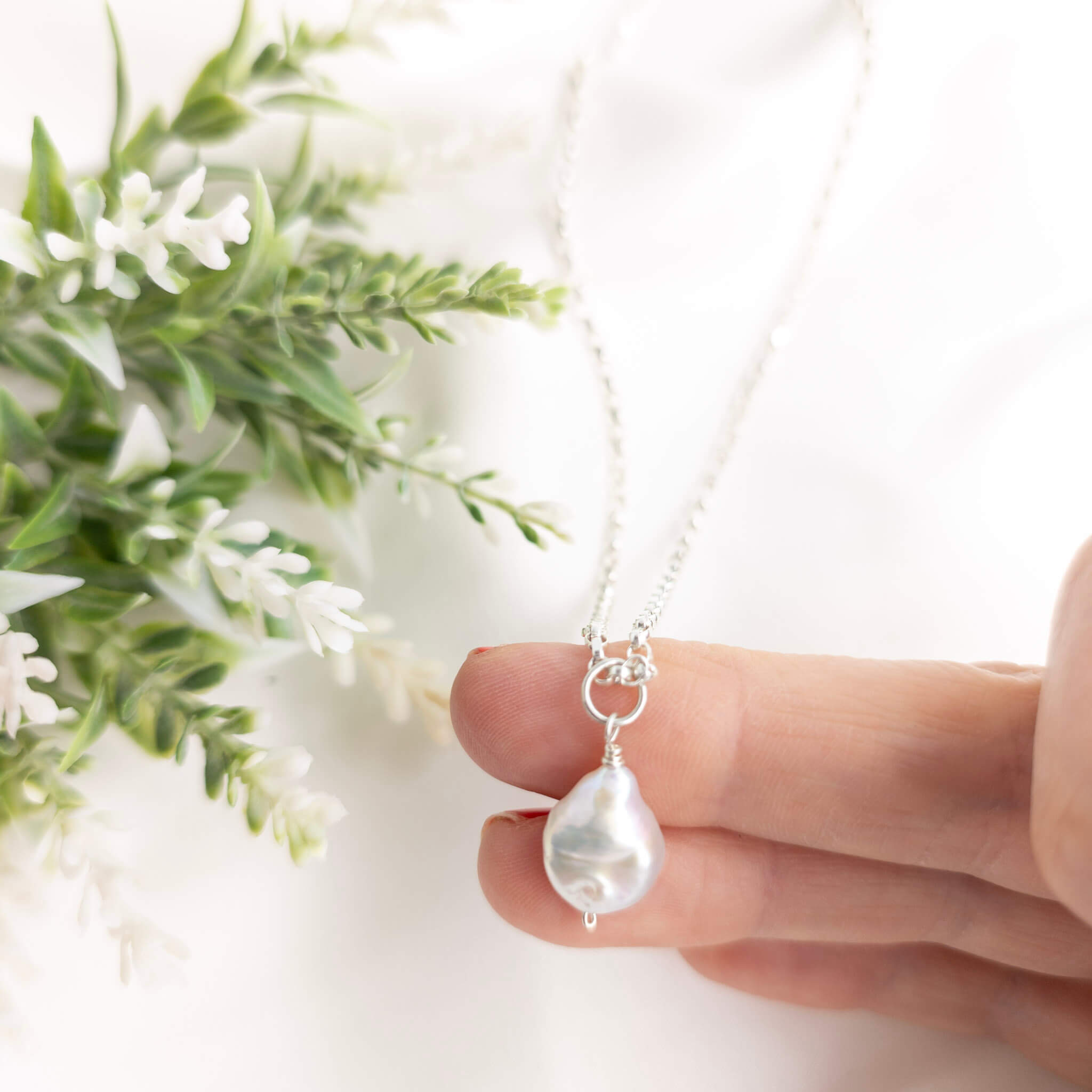 Baroque Coin Pearl Pendant