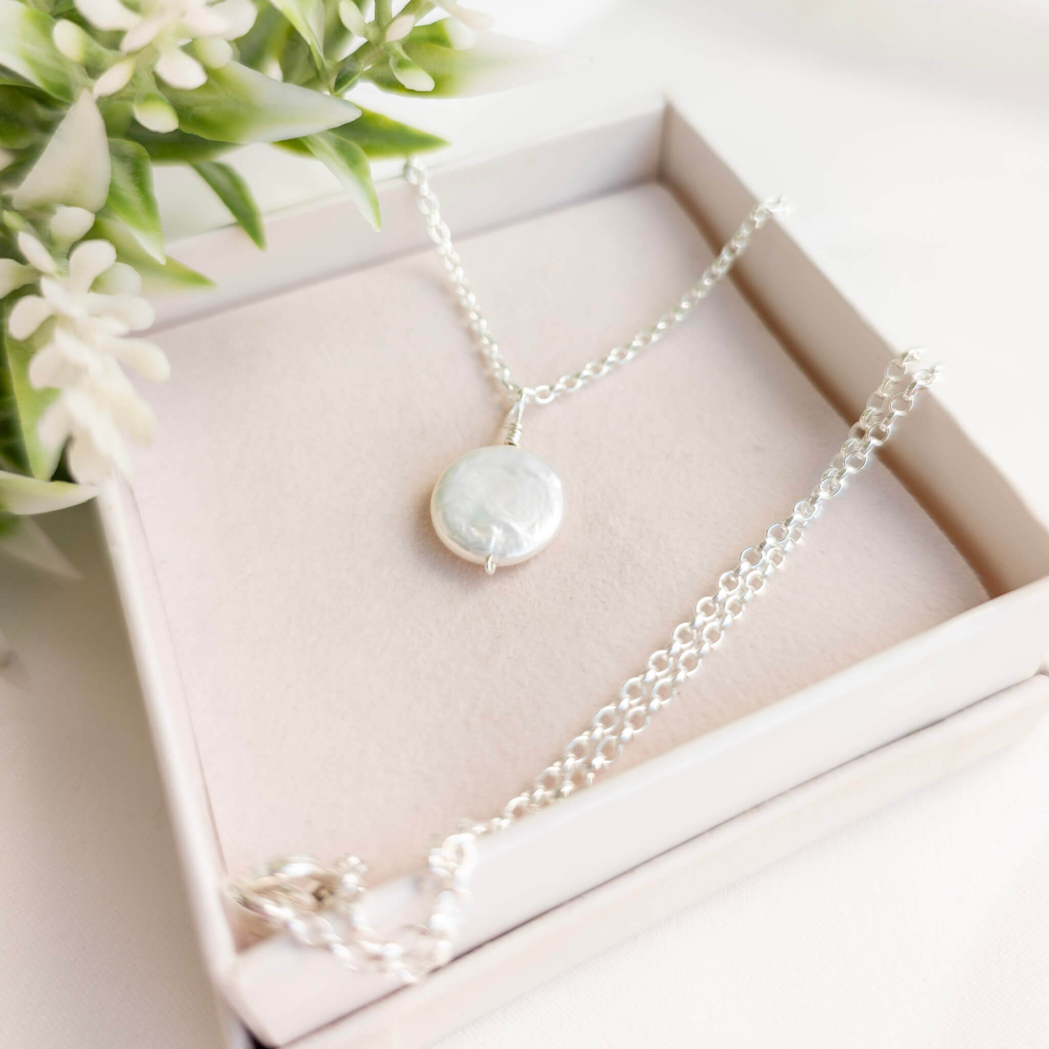 Coin shaped Pearl Pendant