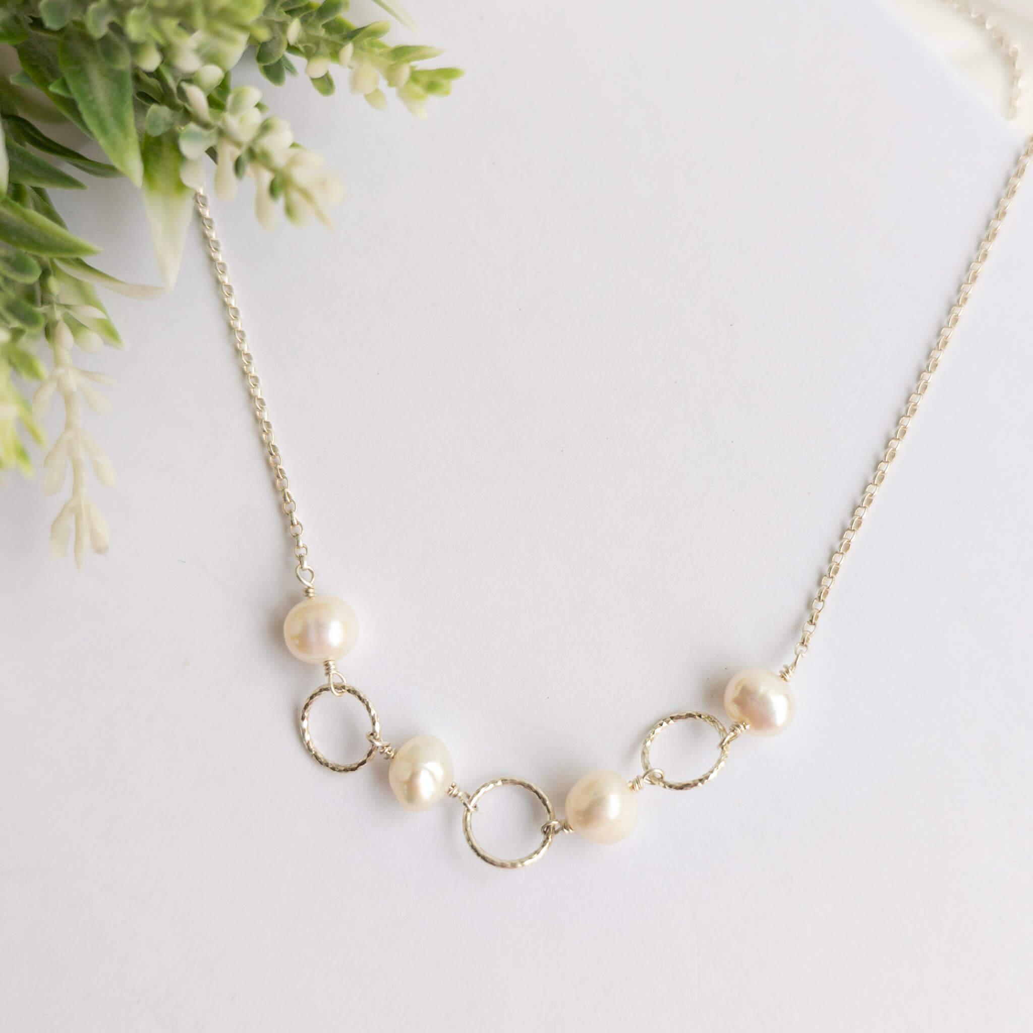 Pearl & Hoop Silver Necklace