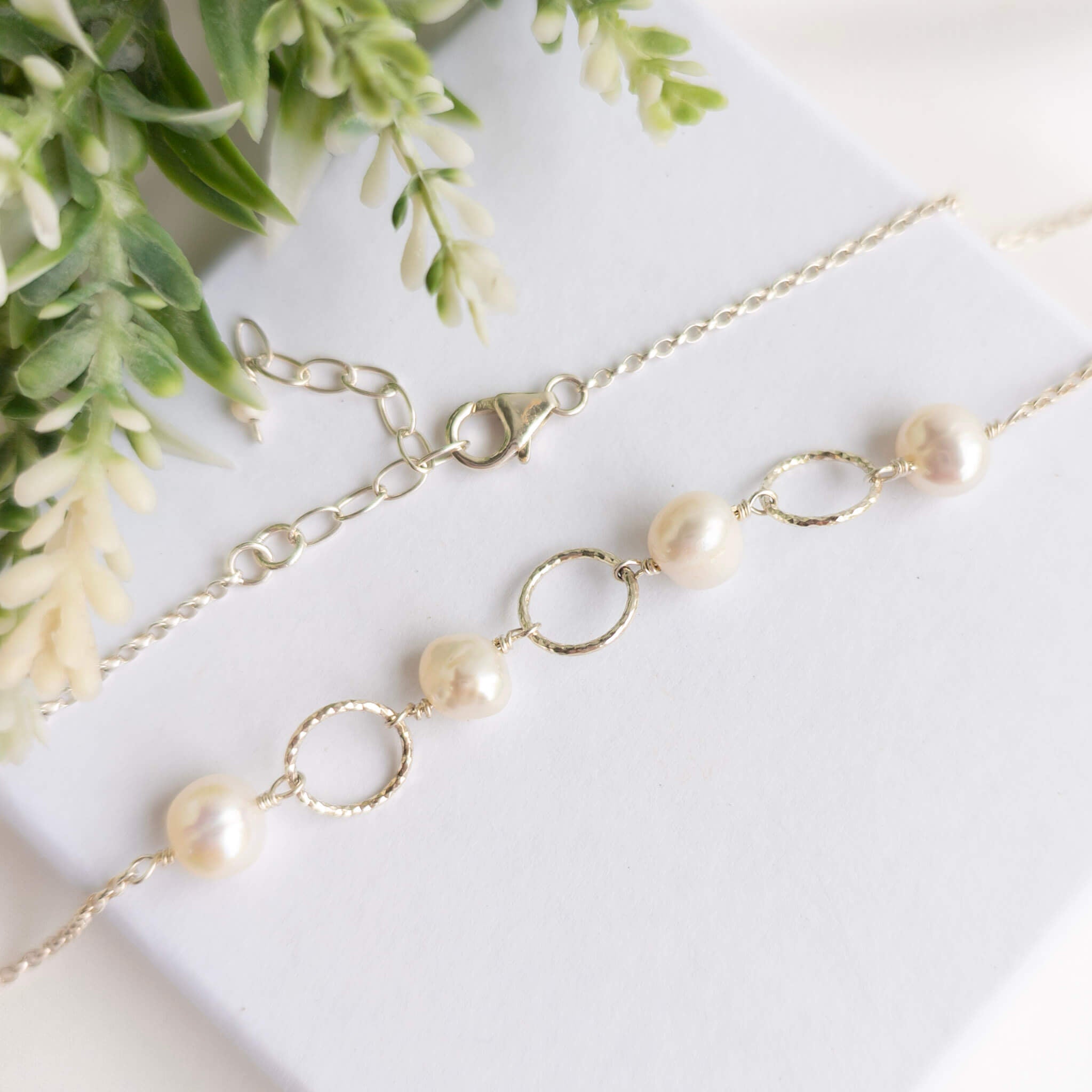Pearl & Hoop Silver Necklace