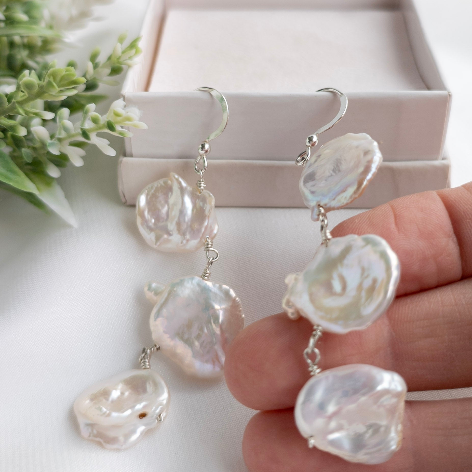 Petal Pearl Statement Earrings
