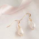 AAA Grade Barqoue Pearl Drop earring in gold