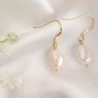 AAA Grade Barqoue Pearl Drop earring in gold