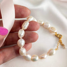 Barqoue pearl bracelet in gold 