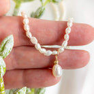 boho baroque pearl pendant necklace