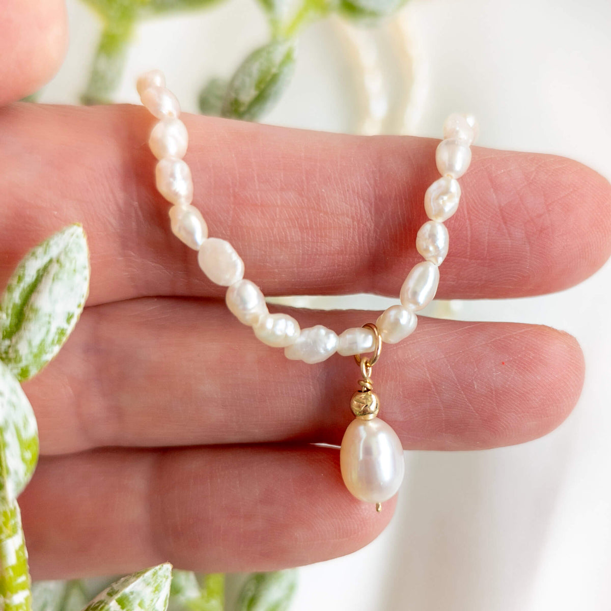 boho baroque pearl pendant necklace