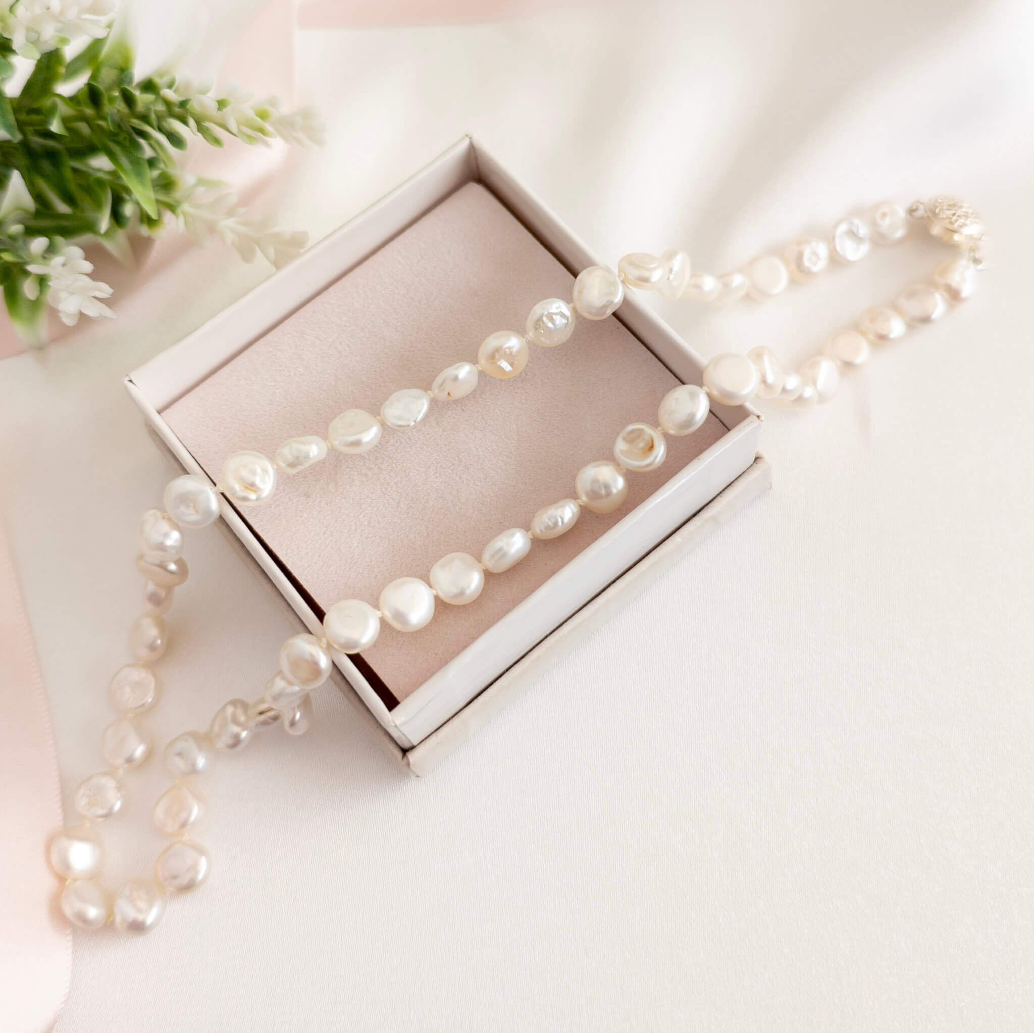 Button Pearl Necklace