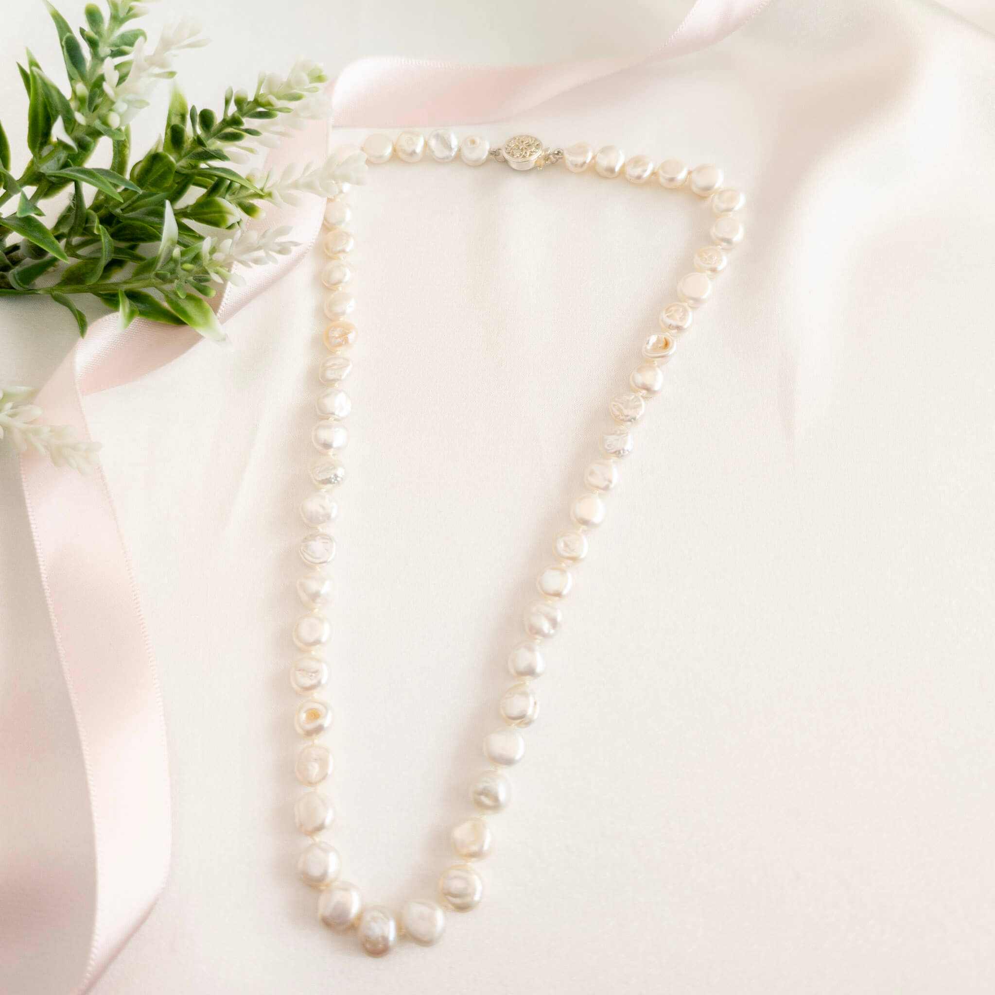Button Pearl Necklace