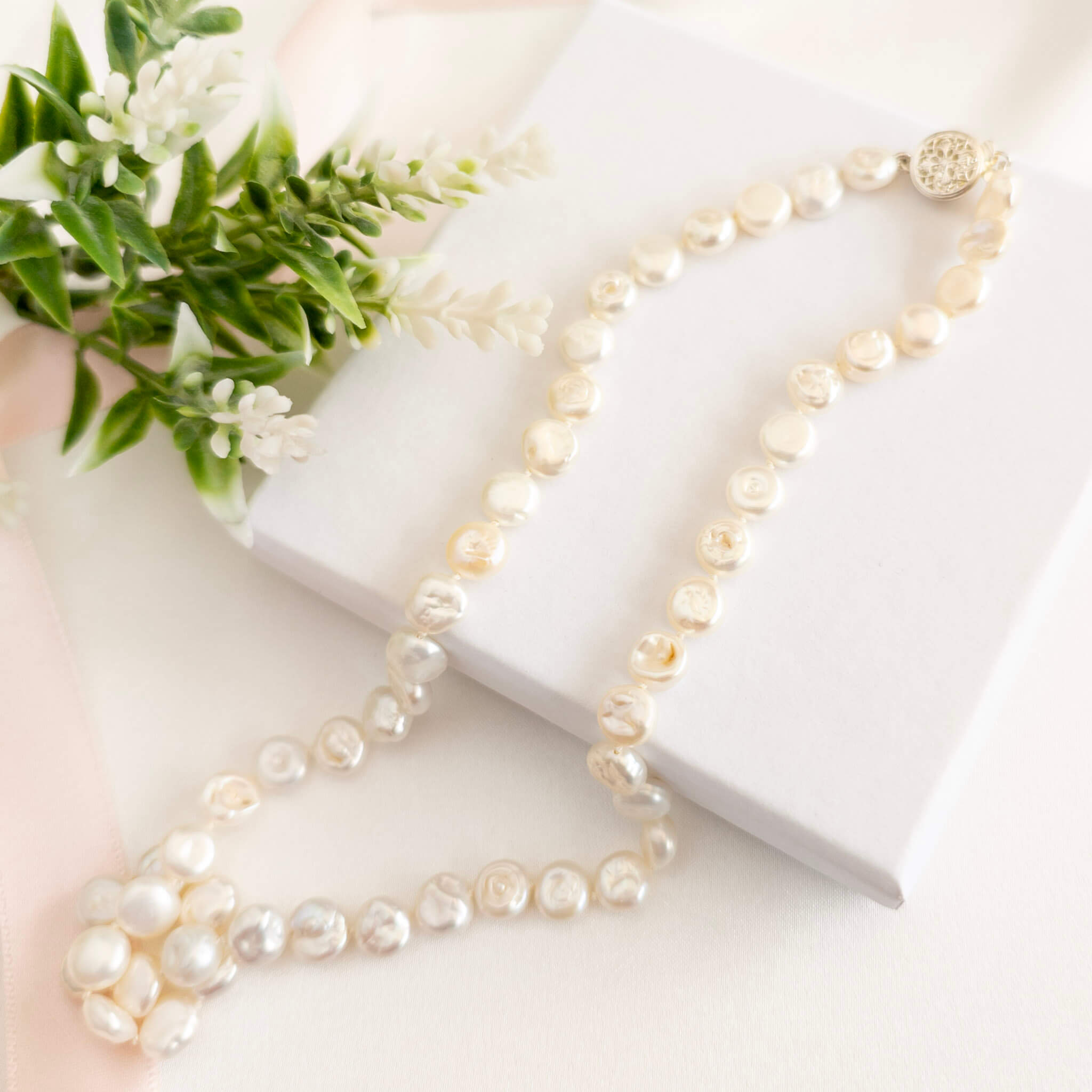 Button Pearl Necklace