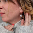 Coin pearl earrings lifestyle shot
