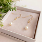 Contemporary Pearl & Gold Drop Earrings