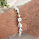 keshi pearl bracelet with silver pearls