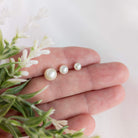 Pearl Stud earrings in small, medium and large sizes
