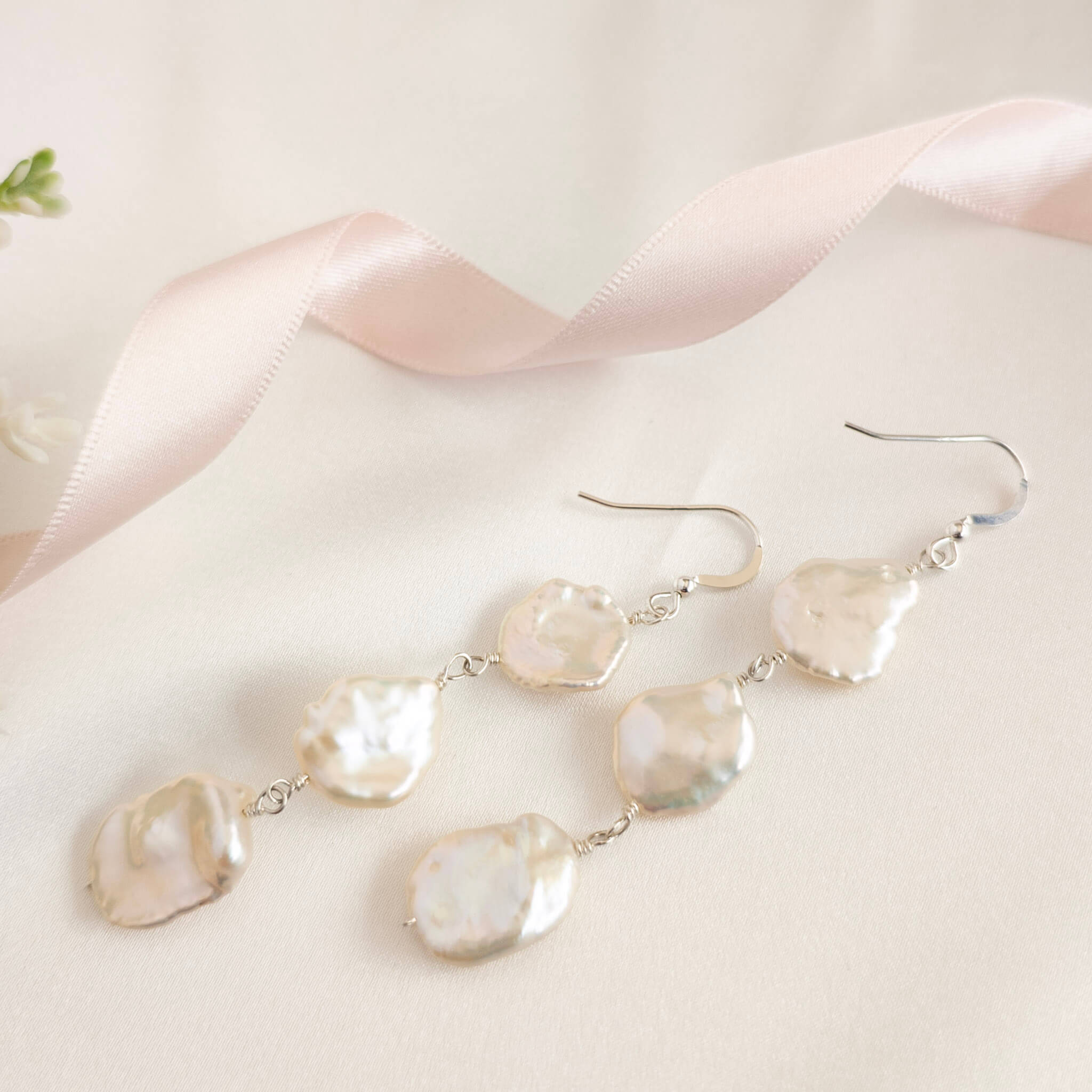 Petal Pearl Statement Earrings