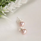 Pink Pearl Stud Earrings