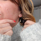 Pearl hoop earring lifestyle shot