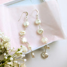 keshi pearl long drop earrings