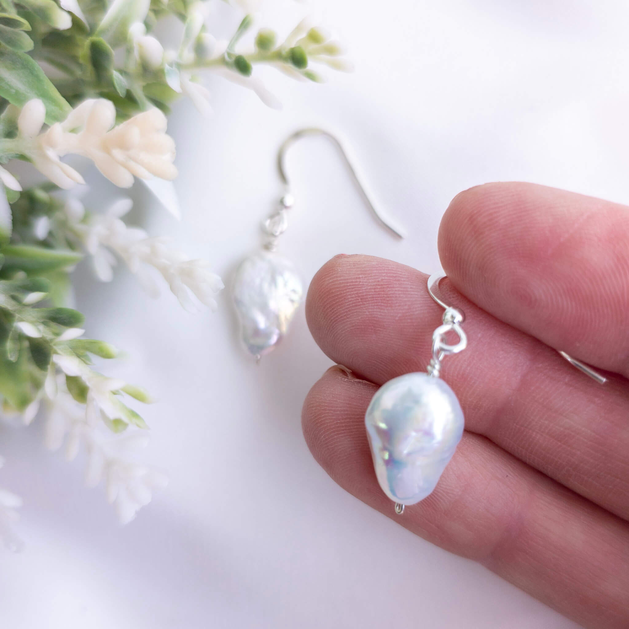 Baroque Coin Pearl Earrings - Watermeadow Lane Jewellery