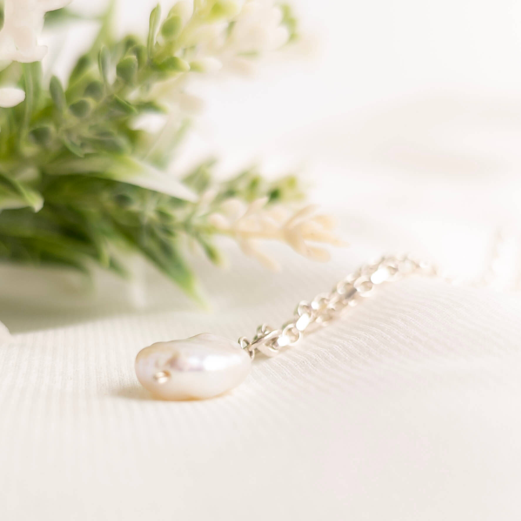 Baroque Coin Pearl Pendant - Watermeadow Lane Jewellery