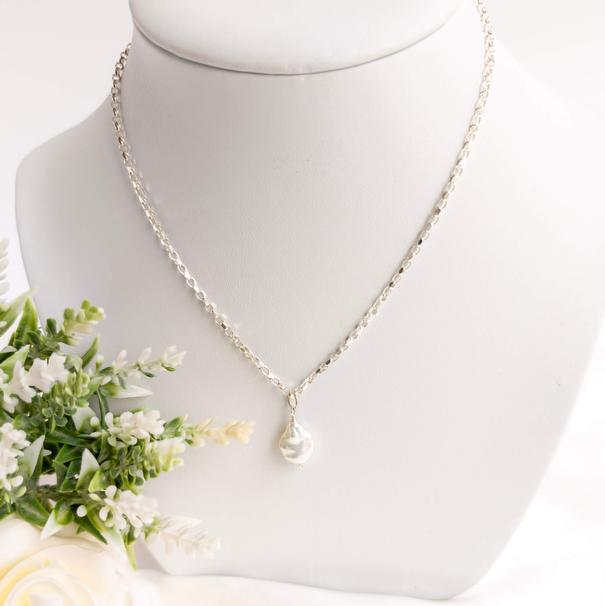 Baroque Coin Pearl Pendant - Watermeadow Lane Jewellery
