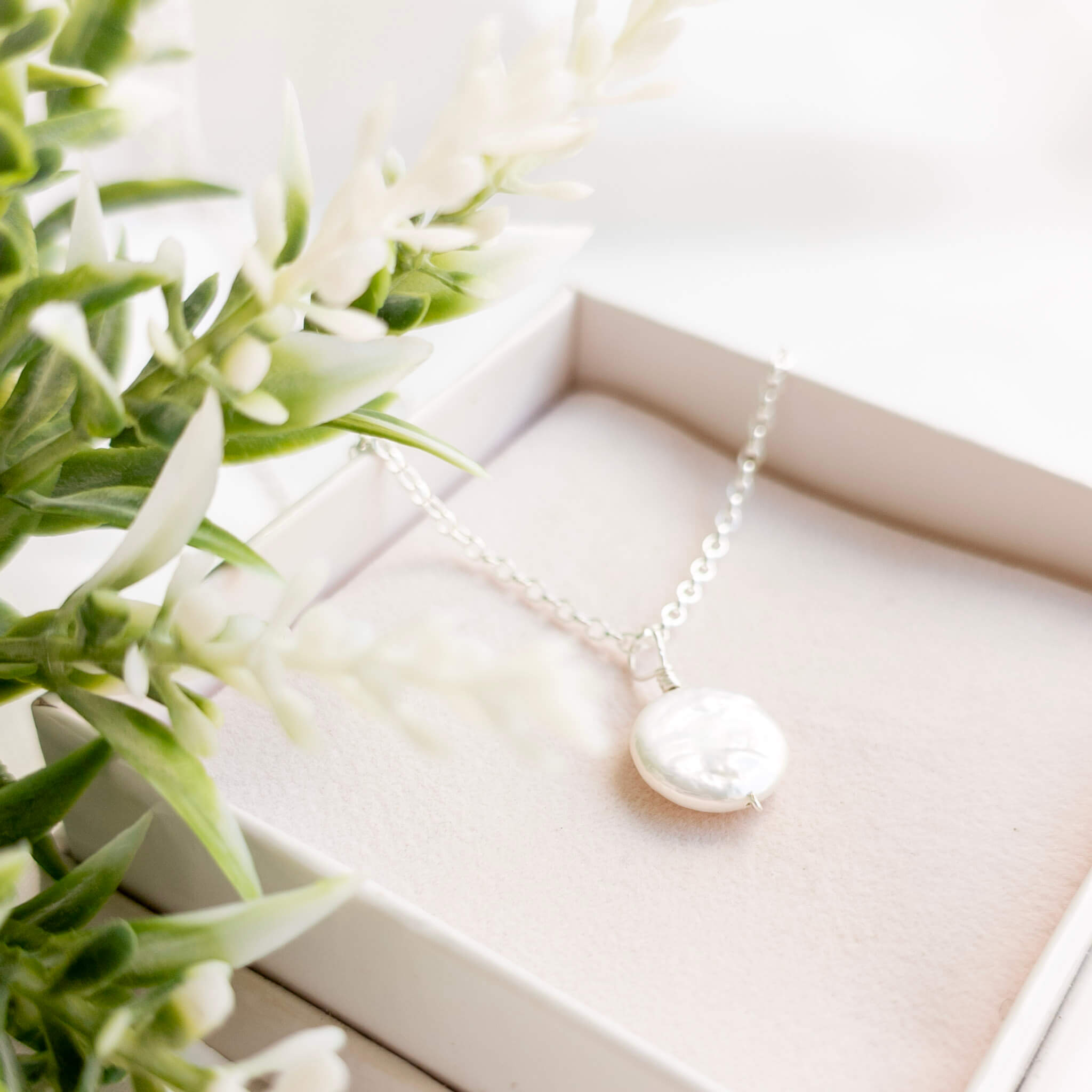 Coin Pearl Pendant - Watermeadow Lane Jewellery