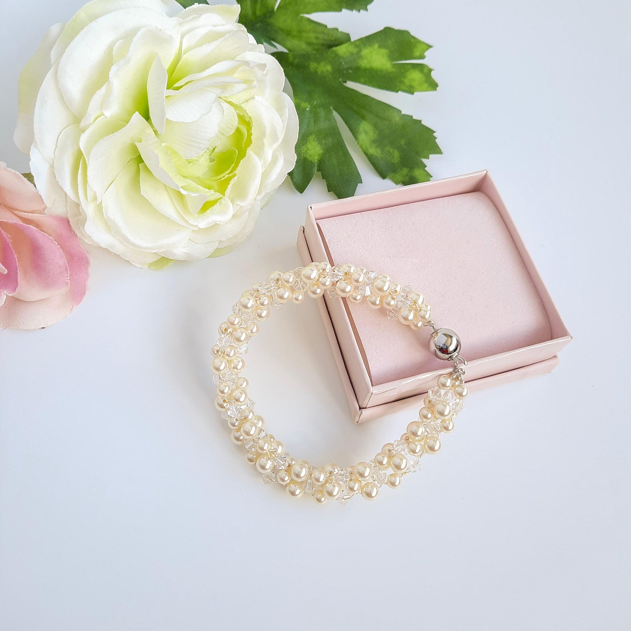Cream & White Rope Pearl Bracelet - Watermeadow Lane Jewellery