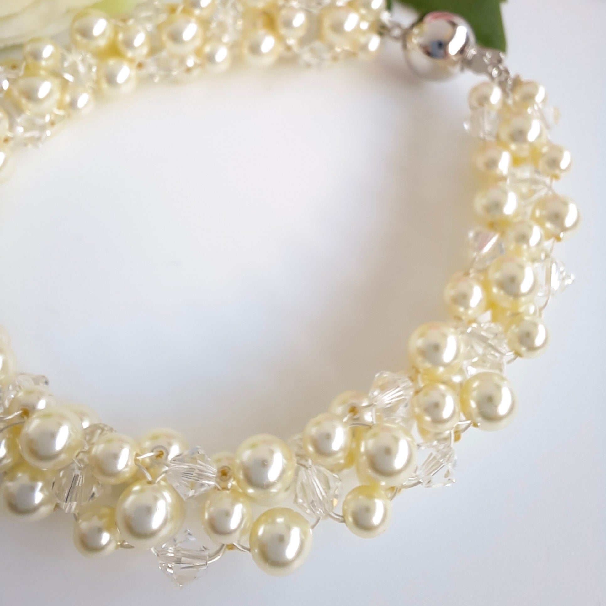 Cream & White Rope Pearl Bracelet - Watermeadow Lane Jewellery