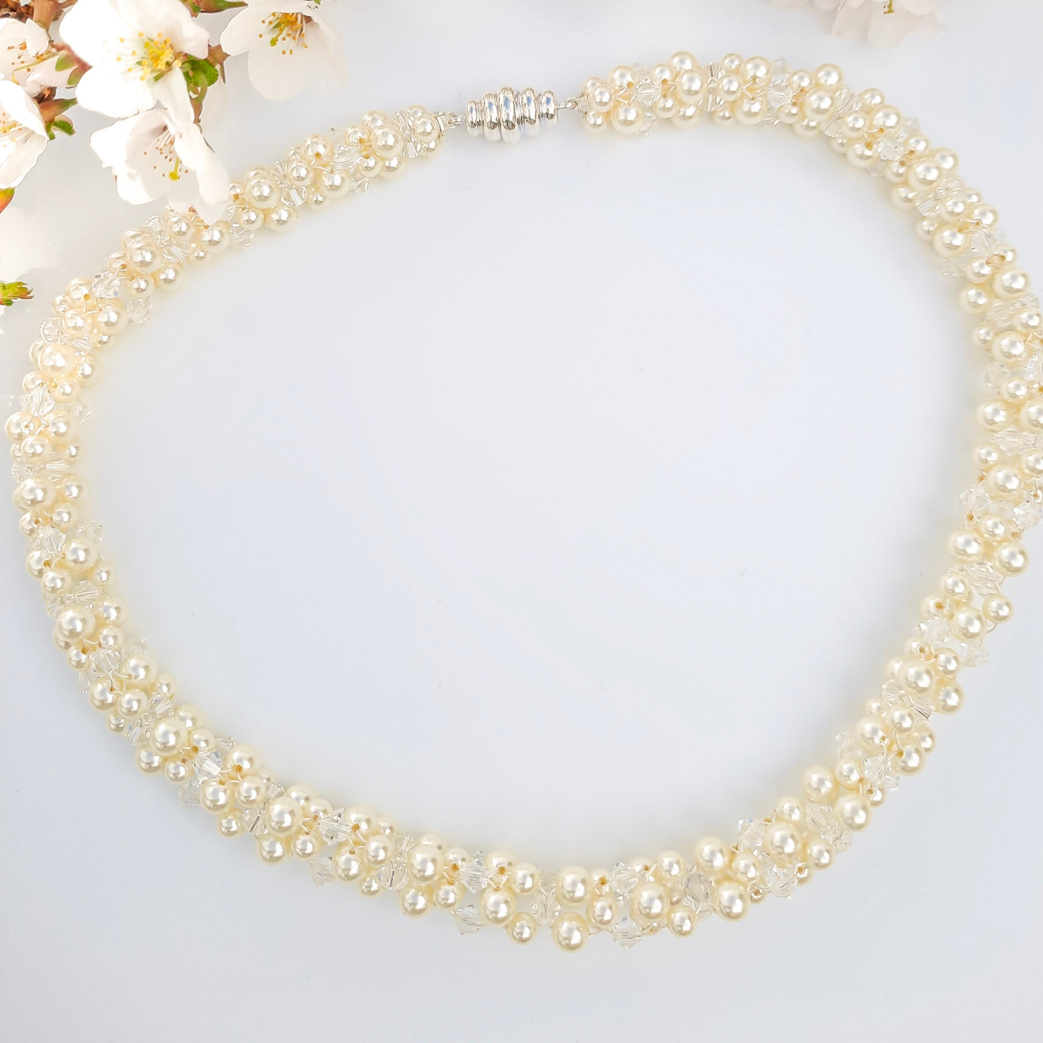 Cream & White Rope Pearl Necklace - Watermeadow Lane Jewellery