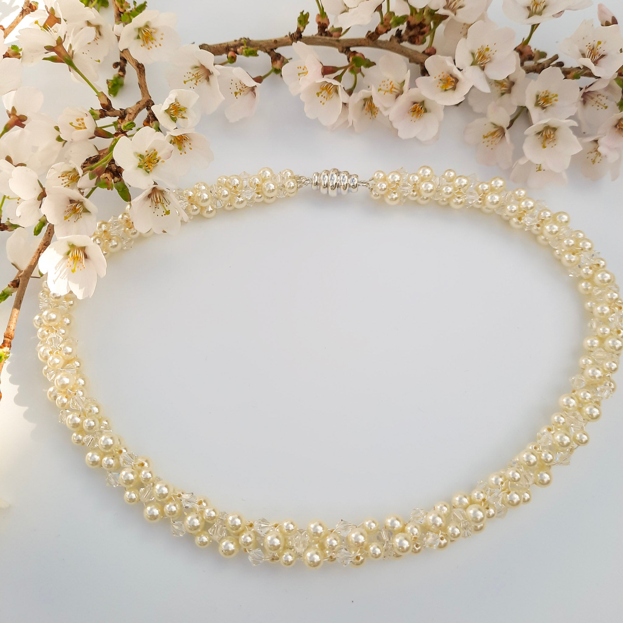 Cream & White Rope Pearl Necklace - Watermeadow Lane Jewellery