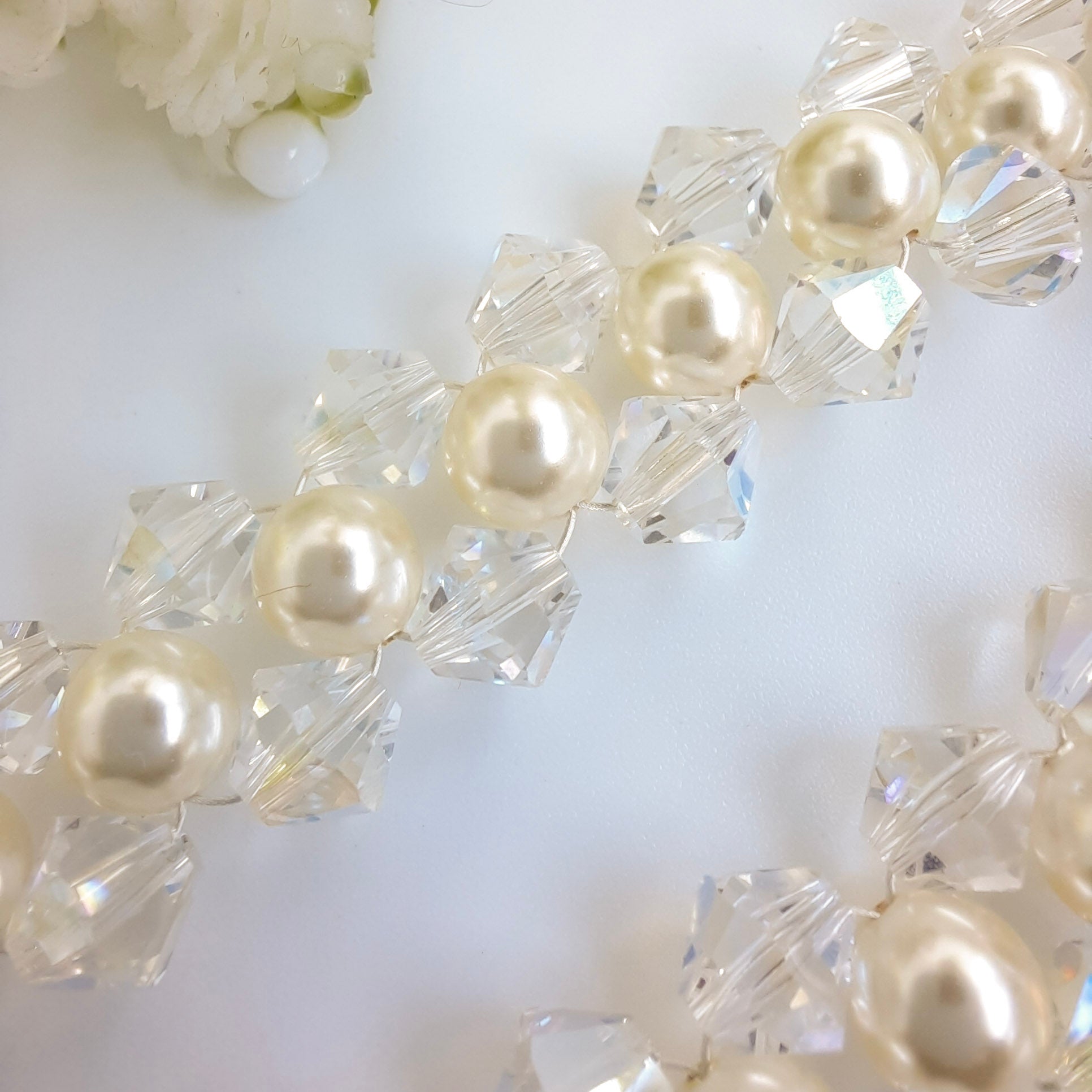 Crystal & Pearl Entwined Bracelet - Watermeadow Lane Jewellery