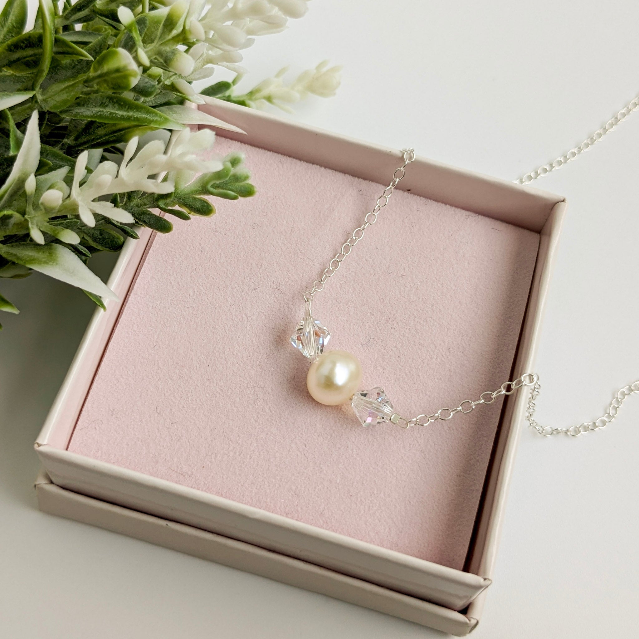 Crystal & Pearl Necklace - Watermeadow Lane Jewellery