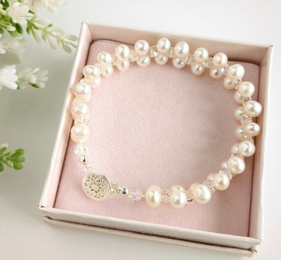 Double Pearl & Crystal Bracelet